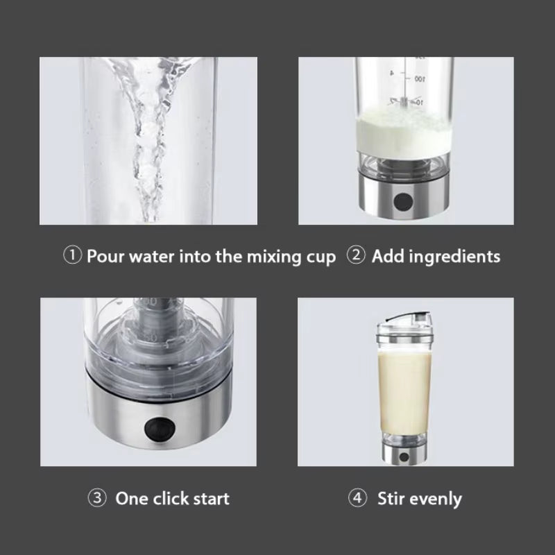 600Ml Electric Protein Shake Stirrer USB Shake Bottle Milk Coffee Blender Kettle Sports and Fitness Charging Electric Shaker Cup